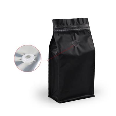 China Security China Supplier Black Flat Bottom Aluminum Foil Pouch Coffee Coffe Packaging Bag With Valve for sale