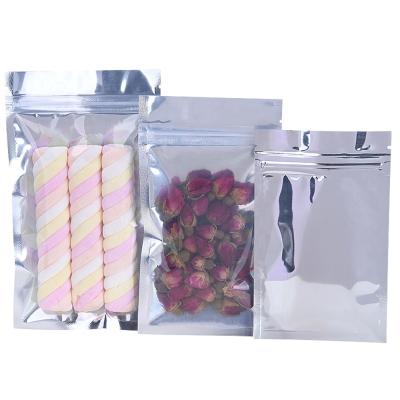 China Recyclable One Side Aluminum Foil One Side Transparent Gummy Candy Smell Proof Mylar Bag Smell Proof Packaging Bag 4*6 for sale