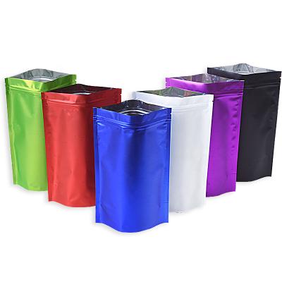 China 100pcs Recyclable Pure Colored Bud Packaging Mylar Ziplock Food Sachet Aluminum Foil Storage Bags Stand Up Zipper Lock Pouch Bag for sale