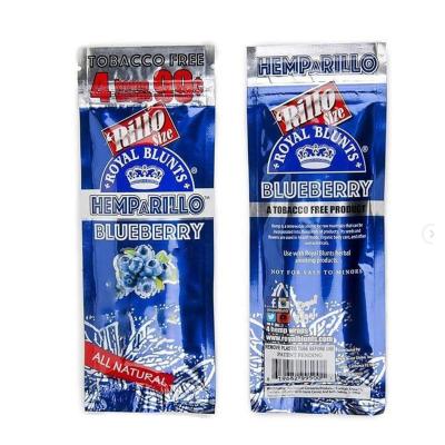 China Custom Printed Mylar Moisture Proof Foil Hemp Blunt Wrap Laminated Smoking Packaging Pouches For Tobacco for sale