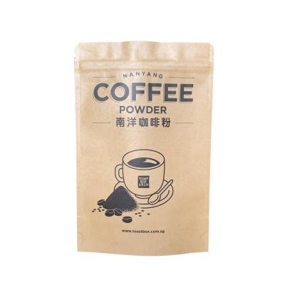 China Coffee Food Grade Packaging Pouch Disposable Zipper Top Small Kraft Paper Stand With Window for sale