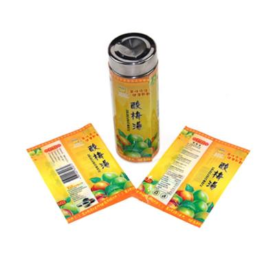 China Barrier China Factory Bottle Packaging PVC PET Shrink Sleeve Film Customized Printing Translucent Plastic Shrink Label for sale