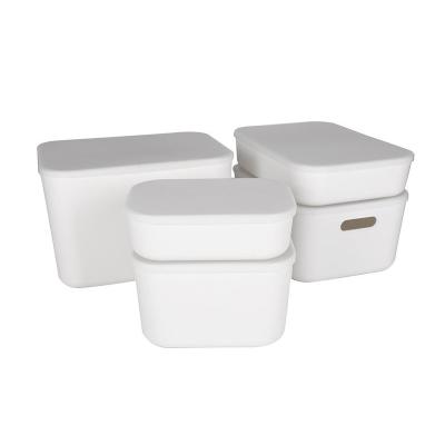 China Japan style high quality white plastic kitchen food container organizer storage boxes and bins for sale