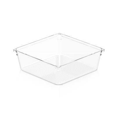 China Hot Seller Wholesale Stocked Plastic Makeup Organizer Cosmetics Storage Box for sale