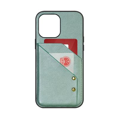 China Shockproof Design PU Lamination Card Slot On Brief Card Holder Phone Case Mobile Phone Back Cover Phone Case It Fits For iPhone 13 for sale