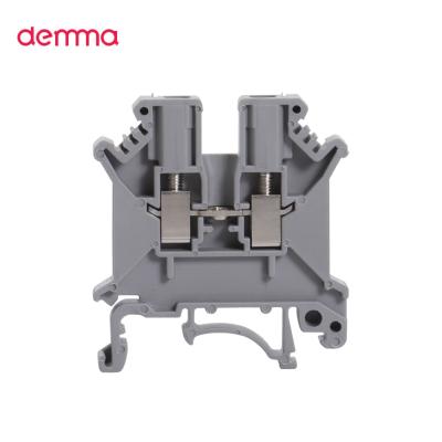 China PA66 Double Screw Din Rail Mount Level Compact Splicing Quick Wire Connect Terminal Blocks for sale