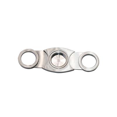 China Custom Luxury Alloy Cigar Cutter Stainless Steel Table Double Cigar Cutter Accessories for sale