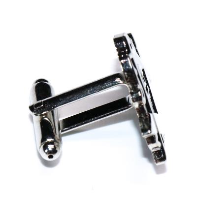 China Wholesale Gift Silver Gold White Alloy Manufacturer Logo Zinc Alloy Custom Cuff Link For Sale for sale