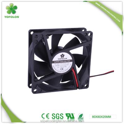 China Computer Equipment 80X80X25mm DC Power Supply 12V /24V DC Electric Power DC Type Fan for sale