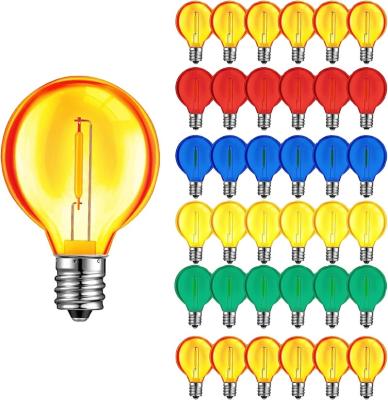 China Garden Yellow G40 led filament bulbs  christmas decorative lights for home 0.6W E12 waterproof for sale