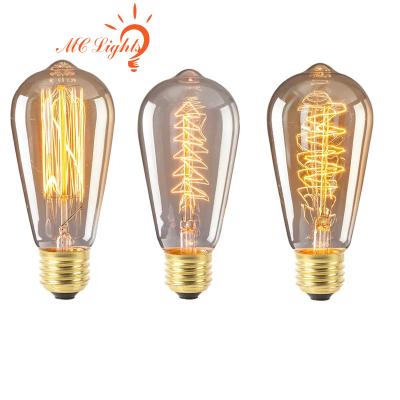 China Carbon filament bulb Retro Bulb E27 25W 40W 60W ST58 vintage lamp Carbon filament bulb Edison bulb for sale