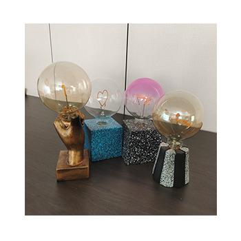 China Decorative G80 bulb base with G125 filament eld lights decorated desk dimmable table lamp for bedroom for sale