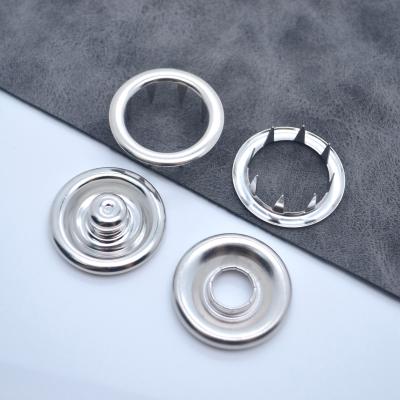 China 8/9/10/12/15mm Four Part Metal Brass Ring Prong Snap Button Washable Custom Decorative Clothes Accessories for sale