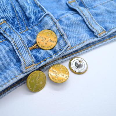 China Sustainable DIY Button Maker Jeans Buttons And Rivets Metal Leg Zinc Alloy Round Jeans Button For Denim for sale