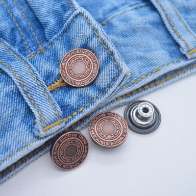 China Metal Leg Lattice Button Metal Logo Button Washable Custom Jeans Buttons For Jeans for sale