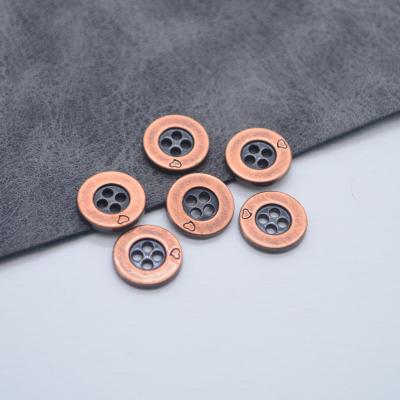 China High Quality Dry Cleaning Custom Logo Zinc Alloy Metal Sew 4 Hole Buttons 4 Hole Custom Buttons For Shirts for sale