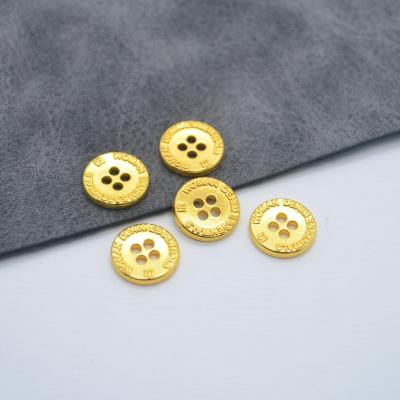 China Brand washable custom logo sew metal 4 holes button custom metal 4 hole buttons for clothing for sale