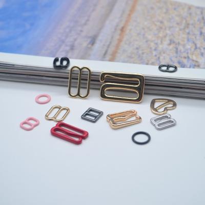 China Eco-friendly Custom Cheap Good Quality Swimwear Metal Bra Slides and Hooks Bra Slider Buckle Accessories for sale