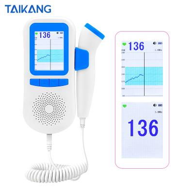 China Home Clinic Hospital TFT Color Screen Real Time Respond Listen Baby Heartbeat Heart Rate Detect Fetal Doppler Monitor for sale