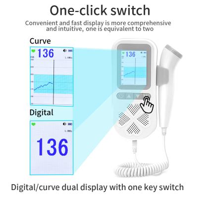 China Home Ultrasonic Heartbeat Detector Ultrasonic Heartbeat Detector Baby Heart High Technology Instrument Hospital Clinic Fetal Doppler Monitor for sale