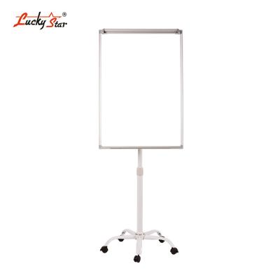 China Lucky Star Adjustable Height Flipchart Magnetic Foldable Whiteboard with 5 Wheels Optional for sale