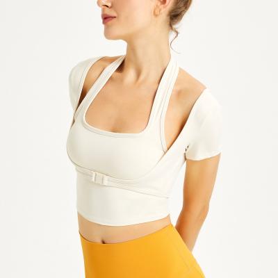 China Breathable Padded Sports Bra Crop Tank Top Workout Yoga Padded Running Vest For Women for sale