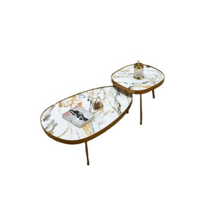 China (Size) CJ02 Adjustable Stainless Steel Luxury Hotel Furniture Chipboard Stone Metal Coffee Table Side Center Table for sale