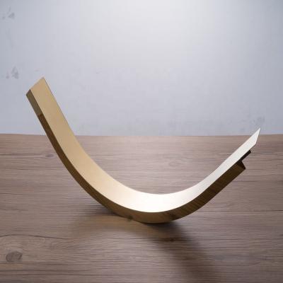 China Luxury Minimalist Modern Rose Gold Stainless Steel Strips Black Arc Shaped Metal Pole Ceiling Luxury Decorative Tiles for sale