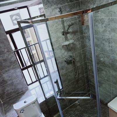 China High Strength Since Room Clean Gold Frame Shower Tempered Glass Bathroom L281-7 for sale