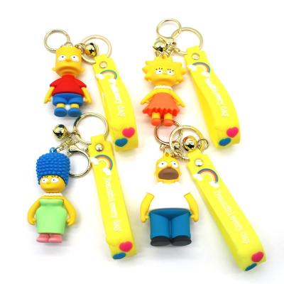 China Fashion Animation Character Plastic Key Ring Classic Key Chain Key Chain 3D Cartoon Pendant PVC Doll Toy For Couples for sale