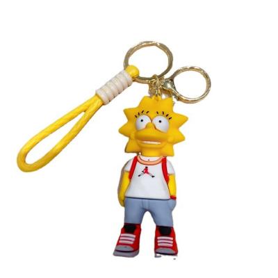 China Design Plastic Doll 3D Cartoon PVC Key Chain Key Ring For Family Bag Pendant Keychain for sale