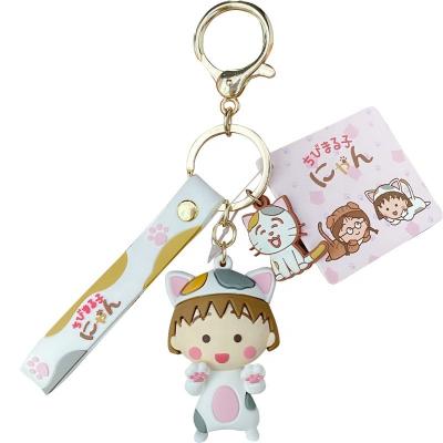 China Japanese Cute Creative Pink Plastic Skirt Girl Ponytail Key Chain Doll Girl Cartoon Holder Women Bag Pendant Keychain Holiday for sale