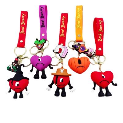 China Bunny Heart Keychain World's Hottest Tour Girls Gift Cute Sweet Gifts Plastic Custom Made for sale