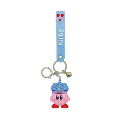 China Cute Kirby Star Cartoon Key Chain Kawaii PVC Animal Chain Accessories Silicone Keychain Game Mini Figure Plastic Keychain Star for sale