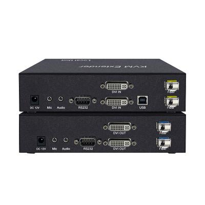 China Iron 2 Ports DVI Fiber Optic Exender With KVM Keyboard Mouse 1080p Extra 20KM DVI Fiber Optic Converter for sale