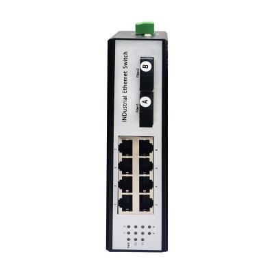 China SC 8 RJ45 OLT Ring Ethernet Media Converter Self-Healing 2 Industrial POE Gigabit Din-Rail Loop Fiber Optic Port Transceiver for sale