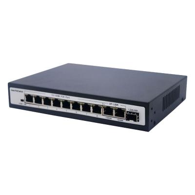 China Port POE Switch 10/100Mbps 8 PoE With 2 Gigabit Uplink 1 SFP 48V Power Over Ethernet Switches Network Switcher Smart Detection for sale