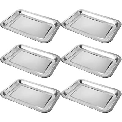 China Sustainable Storage Food Trays Rectangular Multifunctional Stainless Steel Cafeteria Dishes Dishes for sale