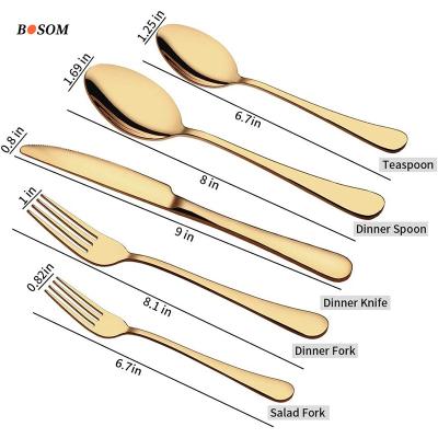 China China factory modern stainless steel cutlery set with case dinnerware giftsilverware knife gold spoon fork 24 pcs flatware set set for sale