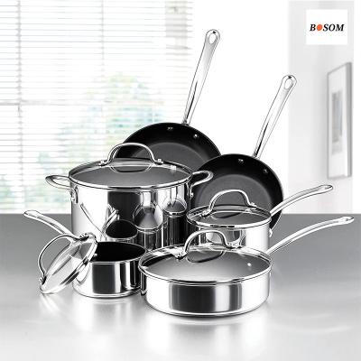 China Wholesale modern stainless steel kitchen suppliespots and pans nonstick cookware set villa kitchen supplies nonstick cookware set for sale