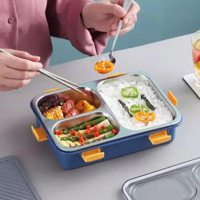 China Hot Selling Viable Student Bento Box 304 PP Stainless Steel Leakproof Lunch Box, Portable Lunch Carry Storage for sale