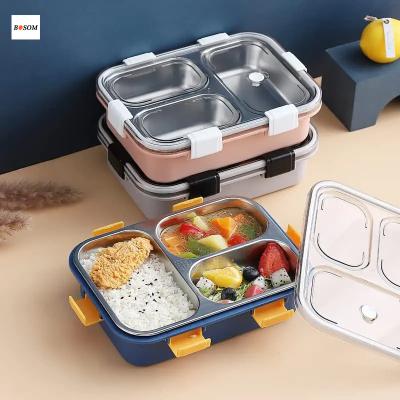 China Sustainable Fashion 304 Stainless Steel Food Grade With PP Lunch Box , Bento Box For Keeping Food Hot for sale