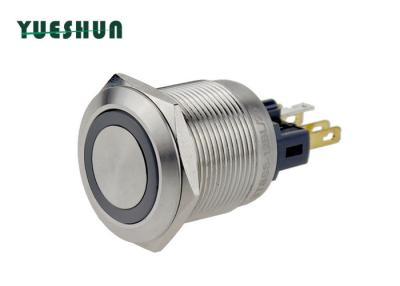 China 5A 250V AC Metal Momentary Push Button Switch 22mm Mounting Hole Dustproof for sale