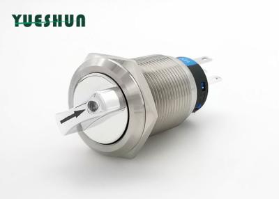 China Durable Anti Vandal Push Button , Metal Illuminated Rotary Switch Silver Color for sale