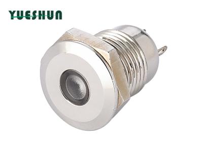 China Smooth Surface LED Indicator Light Nickel Palted Brass Body For 12mm Mounting Hole for sale