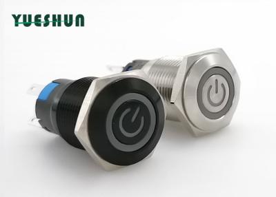 China Hoekogen 12V 220V 16mm het Verlichte Materiaal van het Drukknop Vernikkelde Messing Te koop