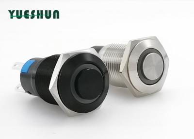 China Black Oxidized Aluminum 16mm Push Button , Self Locking Push Button Switch for sale