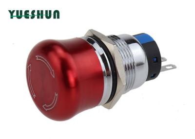 China 1NO 1NC 2NO 2NC Metal Emergency Stop Button Mushroom Head 19mm Mounting Hole for sale