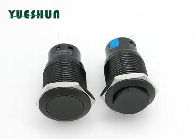 China Black Aluminum Lighted Push Button Momentary Latching For Longstanding Press for sale