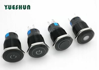 China 12V 24V LED Lighted Aluminum Push Button , Waterproof Push Button On Off Switch for sale